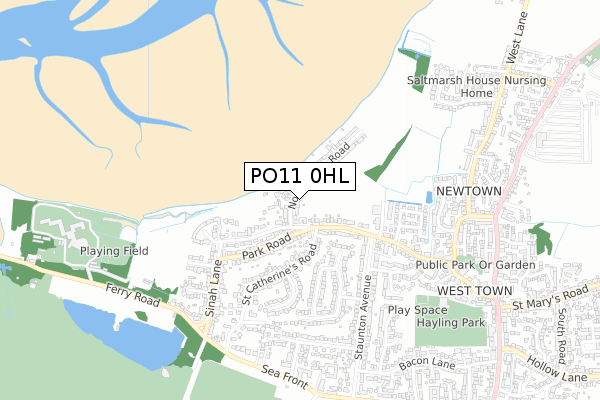 PO11 0HL map - small scale - OS Open Zoomstack (Ordnance Survey)