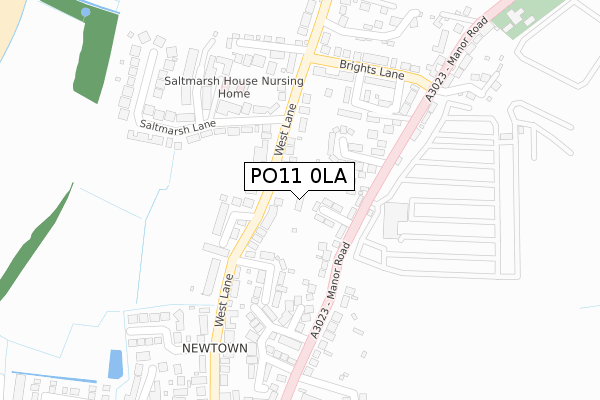 PO11 0LA map - large scale - OS Open Zoomstack (Ordnance Survey)