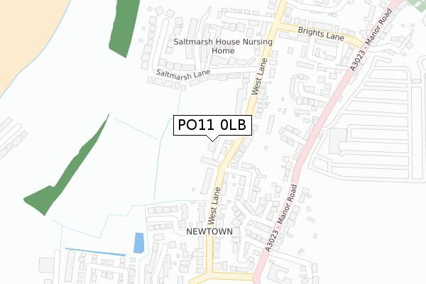 PO11 0LB map - large scale - OS Open Zoomstack (Ordnance Survey)