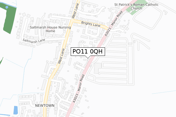 PO11 0QH map - large scale - OS Open Zoomstack (Ordnance Survey)