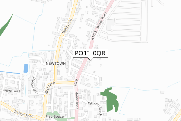 PO11 0QR map - large scale - OS Open Zoomstack (Ordnance Survey)