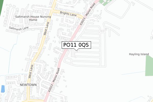 PO11 0QS map - large scale - OS Open Zoomstack (Ordnance Survey)