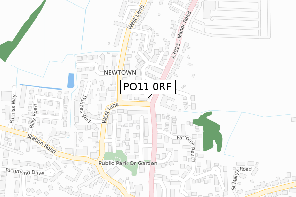 PO11 0RF map - large scale - OS Open Zoomstack (Ordnance Survey) PO11 0RF map - large scale - OS Open Zoomstack (Ordnance Survey)