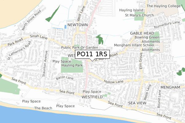 PO11 1RS map - small scale - OS Open Zoomstack (Ordnance Survey) PO11 1RS map - small scale - OS Open Zoomstack (Ordnance Survey)