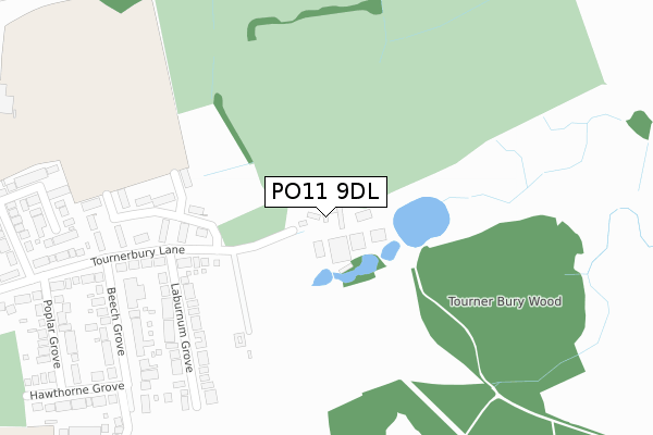 PO11 9DL map - large scale - OS Open Zoomstack (Ordnance Survey)