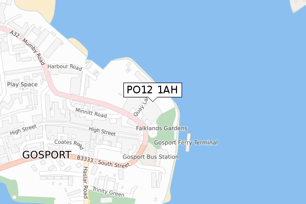 PO12 1AH map - large scale - OS Open Zoomstack (Ordnance Survey) PO12 1AH map - large scale - OS Open Zoomstack (Ordnance Survey)
