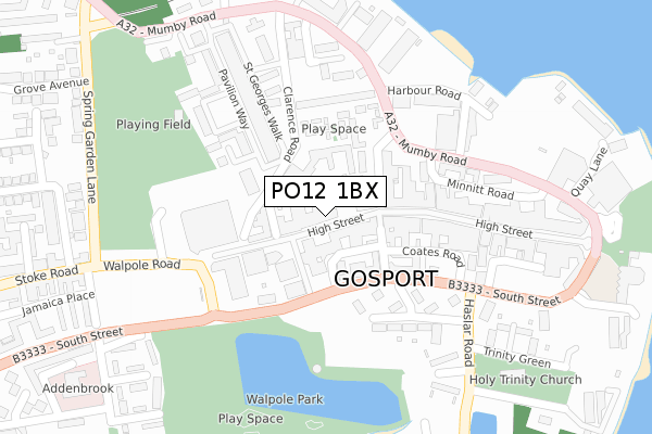 PO12 1BX map - large scale - OS Open Zoomstack (Ordnance Survey) PO12 1BX map - large scale - OS Open Zoomstack (Ordnance Survey)
