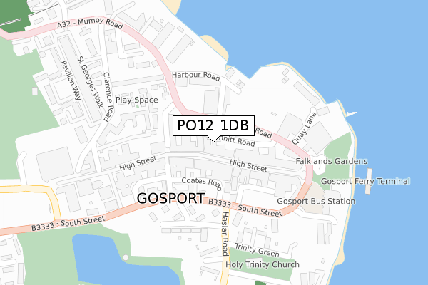 PO12 1DB map - large scale - OS Open Zoomstack (Ordnance Survey)