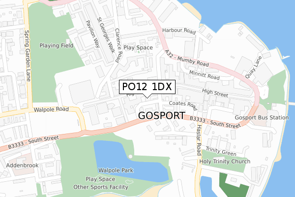 PO12 1DX map - large scale - OS Open Zoomstack (Ordnance Survey) PO12 1DX map - large scale - OS Open Zoomstack (Ordnance Survey)