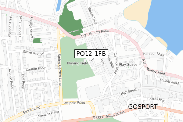 PO12 1FB map - large scale - OS Open Zoomstack (Ordnance Survey)