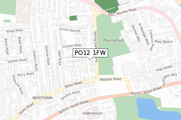 PO12 1FW map - large scale - OS Open Zoomstack (Ordnance Survey)