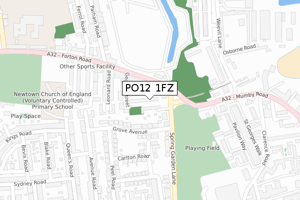 PO12 1FZ map - large scale - OS Open Zoomstack (Ordnance Survey)