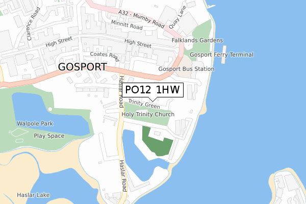 PO12 1HW map - large scale - OS Open Zoomstack (Ordnance Survey) PO12 1HW map - large scale - OS Open Zoomstack (Ordnance Survey)