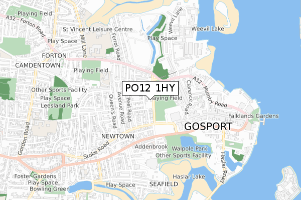 PO12 1HY map - small scale - OS Open Zoomstack (Ordnance Survey)