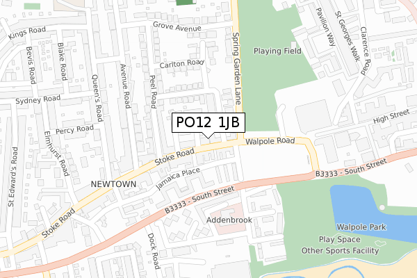 PO12 1JB map - large scale - OS Open Zoomstack (Ordnance Survey)