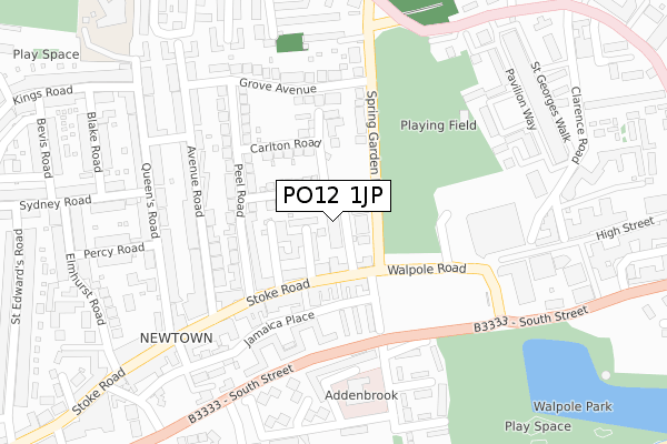 PO12 1JP map - large scale - OS Open Zoomstack (Ordnance Survey)