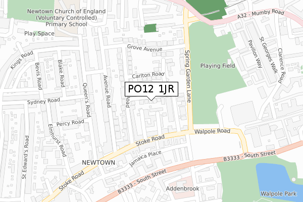 PO12 1JR map - large scale - OS Open Zoomstack (Ordnance Survey)