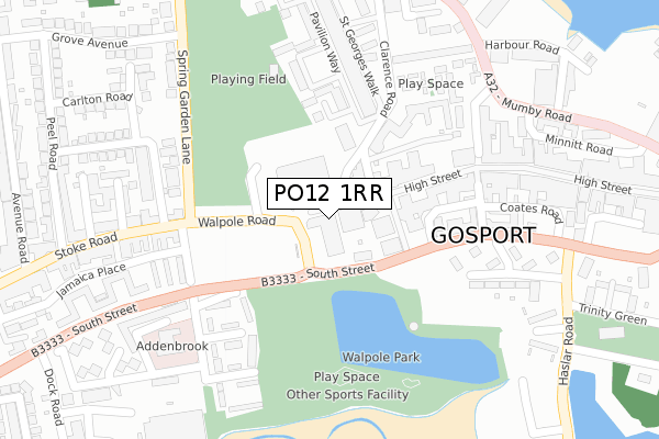 PO12 1RR map - large scale - OS Open Zoomstack (Ordnance Survey)