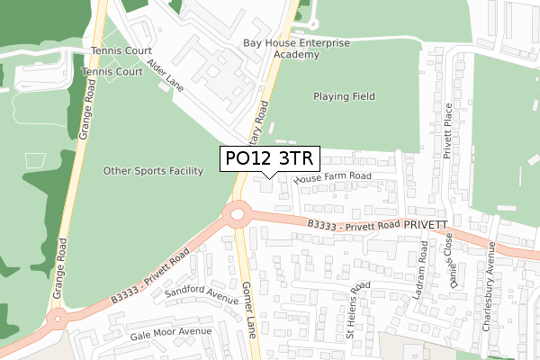 PO12 3TR map - large scale - OS Open Zoomstack (Ordnance Survey) PO12 3TR map - large scale - OS Open Zoomstack (Ordnance Survey)