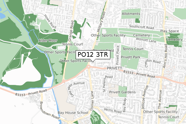 PO12 3TR map - small scale - OS Open Zoomstack (Ordnance Survey) PO12 3TR map - small scale - OS Open Zoomstack (Ordnance Survey)