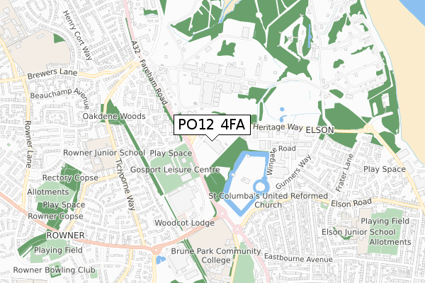 PO12 4FA map - small scale - OS Open Zoomstack (Ordnance Survey) PO12 4FA map - small scale - OS Open Zoomstack (Ordnance Survey)