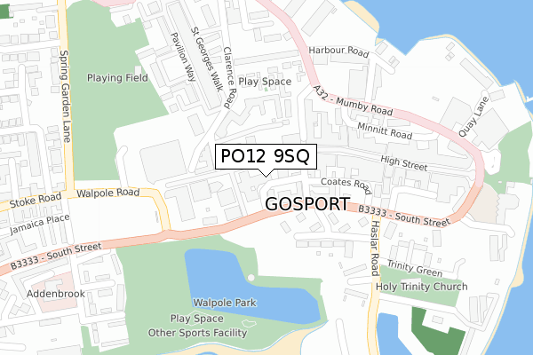 PO12 9SQ map - large scale - OS Open Zoomstack (Ordnance Survey)