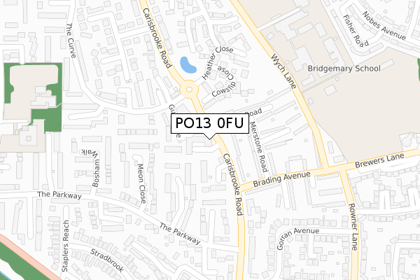 PO13 0FU map - large scale - OS Open Zoomstack (Ordnance Survey) PO13 0FU map - large scale - OS Open Zoomstack (Ordnance Survey)