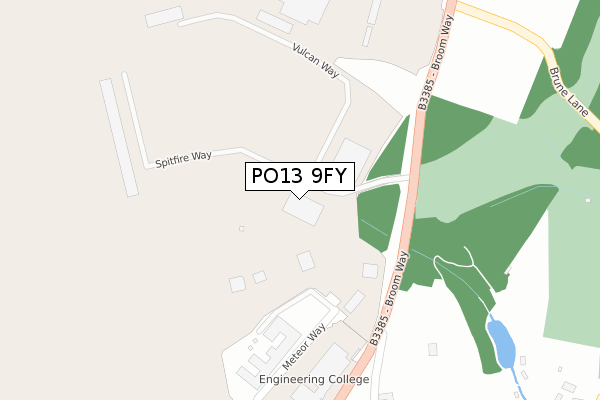 PO13 9FY map - large scale - OS Open Zoomstack (Ordnance Survey)