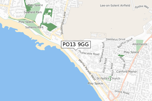 PO13 9GG map - small scale - OS Open Zoomstack (Ordnance Survey) PO13 9GG map - small scale - OS Open Zoomstack (Ordnance Survey)