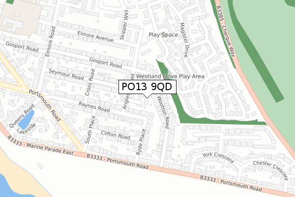 PO13 9QD map - large scale - OS Open Zoomstack (Ordnance Survey) PO13 9QD map - large scale - OS Open Zoomstack (Ordnance Survey)