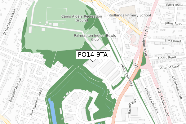 PO14 9TA map - large scale - OS Open Zoomstack (Ordnance Survey) PO14 9TA map - large scale - OS Open Zoomstack (Ordnance Survey)
