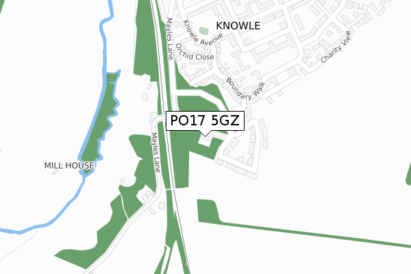 PO17 5GZ map - large scale - OS Open Zoomstack (Ordnance Survey) PO17 5GZ map - large scale - OS Open Zoomstack (Ordnance Survey)