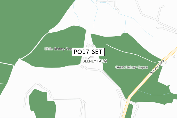 PO17 6ET map - large scale - OS Open Zoomstack (Ordnance Survey)