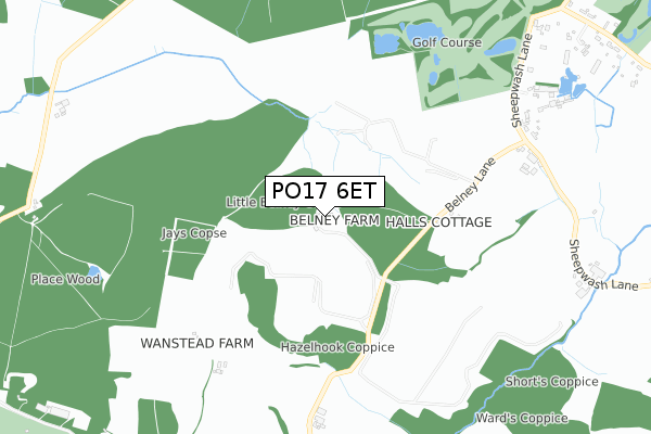 PO17 6ET map - small scale - OS Open Zoomstack (Ordnance Survey)