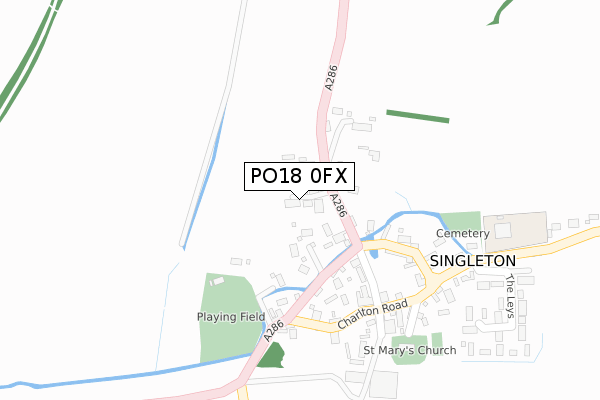 PO18 0FX map - large scale - OS Open Zoomstack (Ordnance Survey)