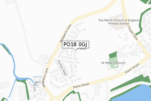 PO18 0GJ map - large scale - OS Open Zoomstack (Ordnance Survey) PO18 0GJ map - large scale - OS Open Zoomstack (Ordnance Survey)