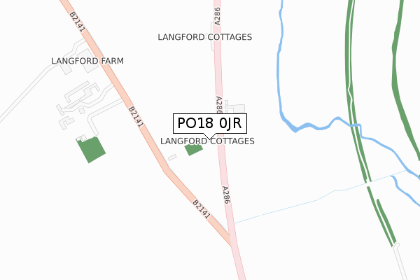 PO18 0JR map - large scale - OS Open Zoomstack (Ordnance Survey)