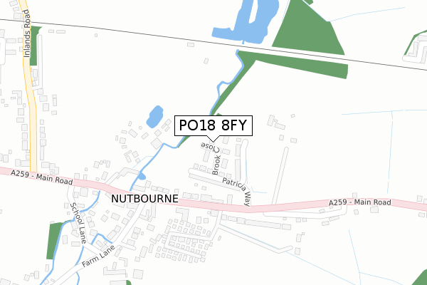 PO18 8FY map - large scale - OS Open Zoomstack (Ordnance Survey)