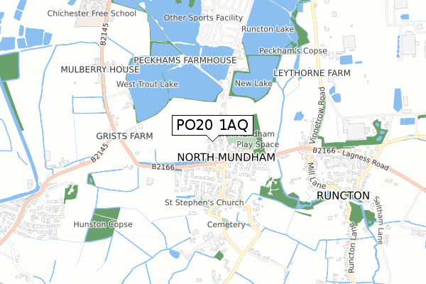 PO20 1AQ map - small scale - OS Open Zoomstack (Ordnance Survey)