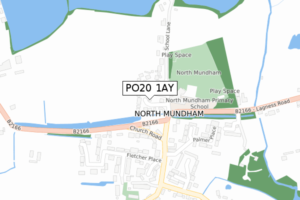 PO20 1AY map - large scale - OS Open Zoomstack (Ordnance Survey)