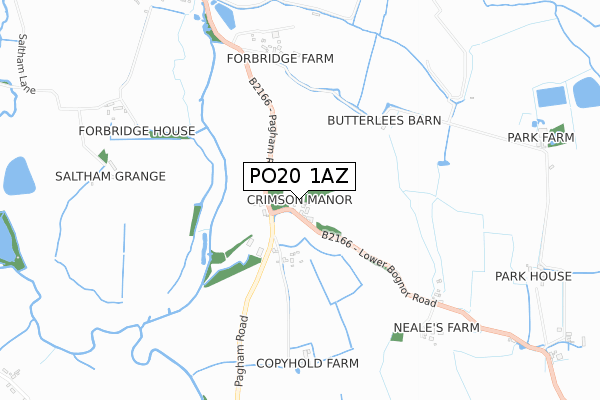 PO20 1AZ map - small scale - OS Open Zoomstack (Ordnance Survey)