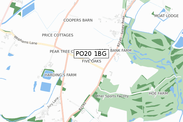 PO20 1BG map - small scale - OS Open Zoomstack (Ordnance Survey)