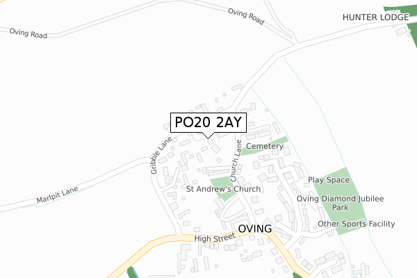 PO20 2AY map - large scale - OS Open Zoomstack (Ordnance Survey)