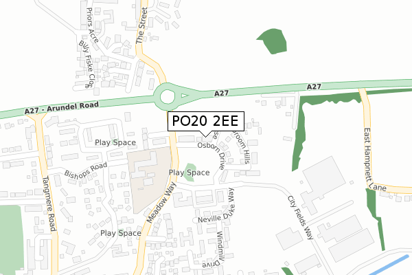 PO20 2EE map - large scale - OS Open Zoomstack (Ordnance Survey)
