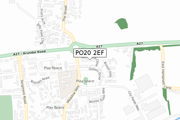 PO20 2EF map - large scale - OS Open Zoomstack (Ordnance Survey)
