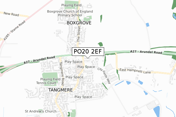 PO20 2EF map - small scale - OS Open Zoomstack (Ordnance Survey)
