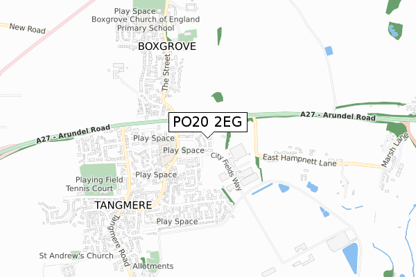 PO20 2EG map - small scale - OS Open Zoomstack (Ordnance Survey)