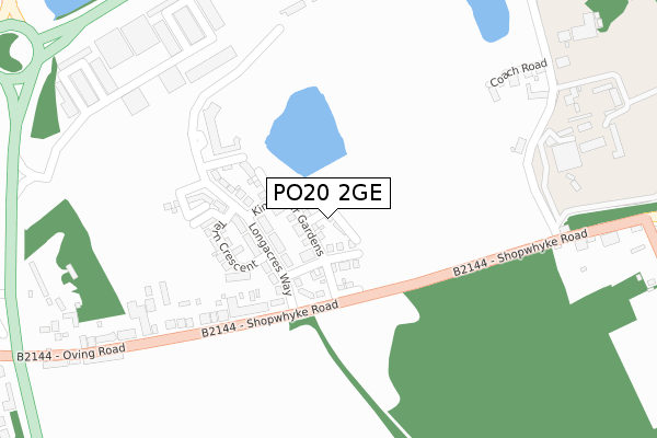 PO20 2GE map - large scale - OS Open Zoomstack (Ordnance Survey)