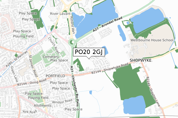 PO20 2GJ map - small scale - OS Open Zoomstack (Ordnance Survey)