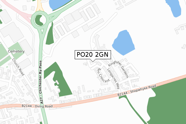 PO20 2GN map - large scale - OS Open Zoomstack (Ordnance Survey)